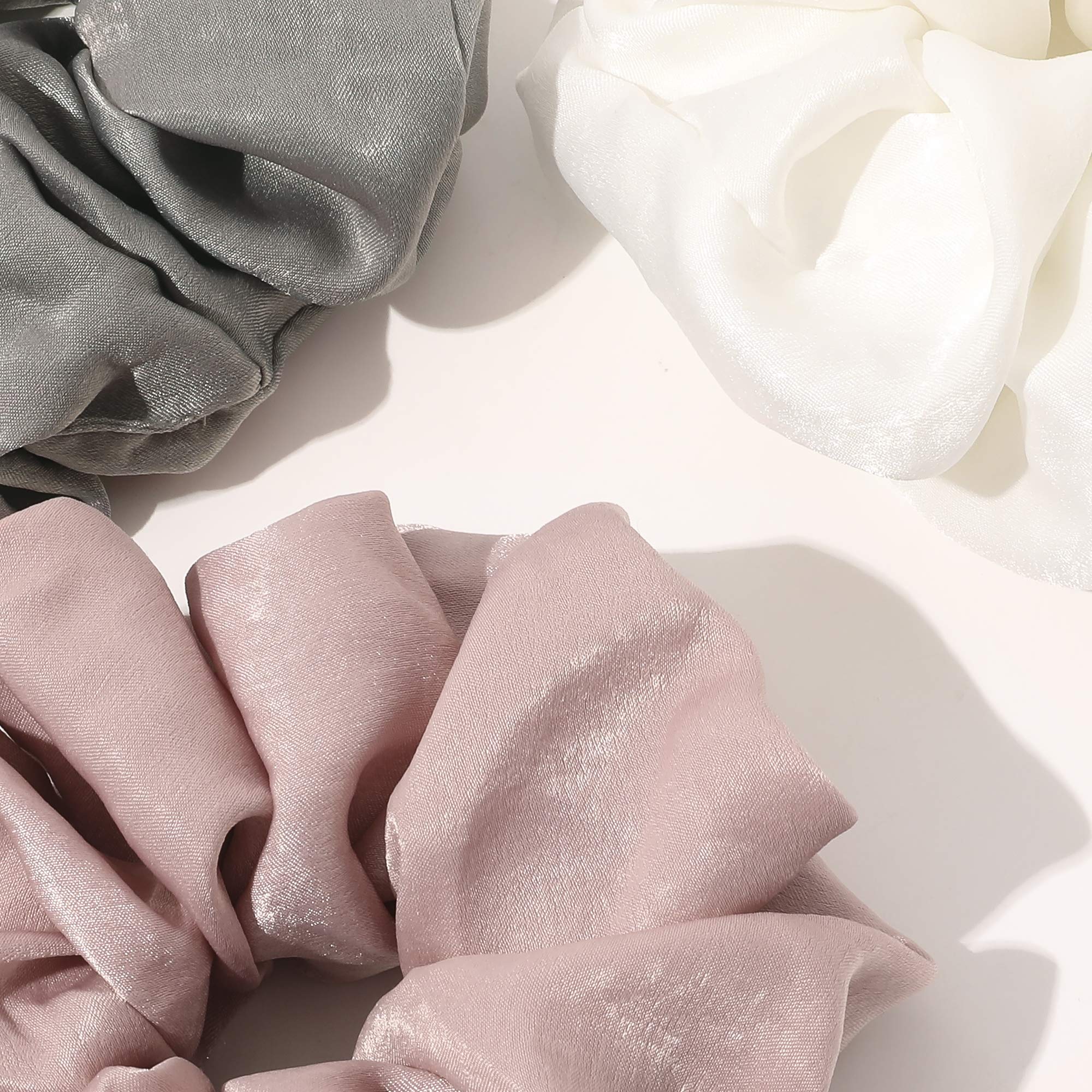 Ivyu scrunchie close-up of satin texture protecting hair strands