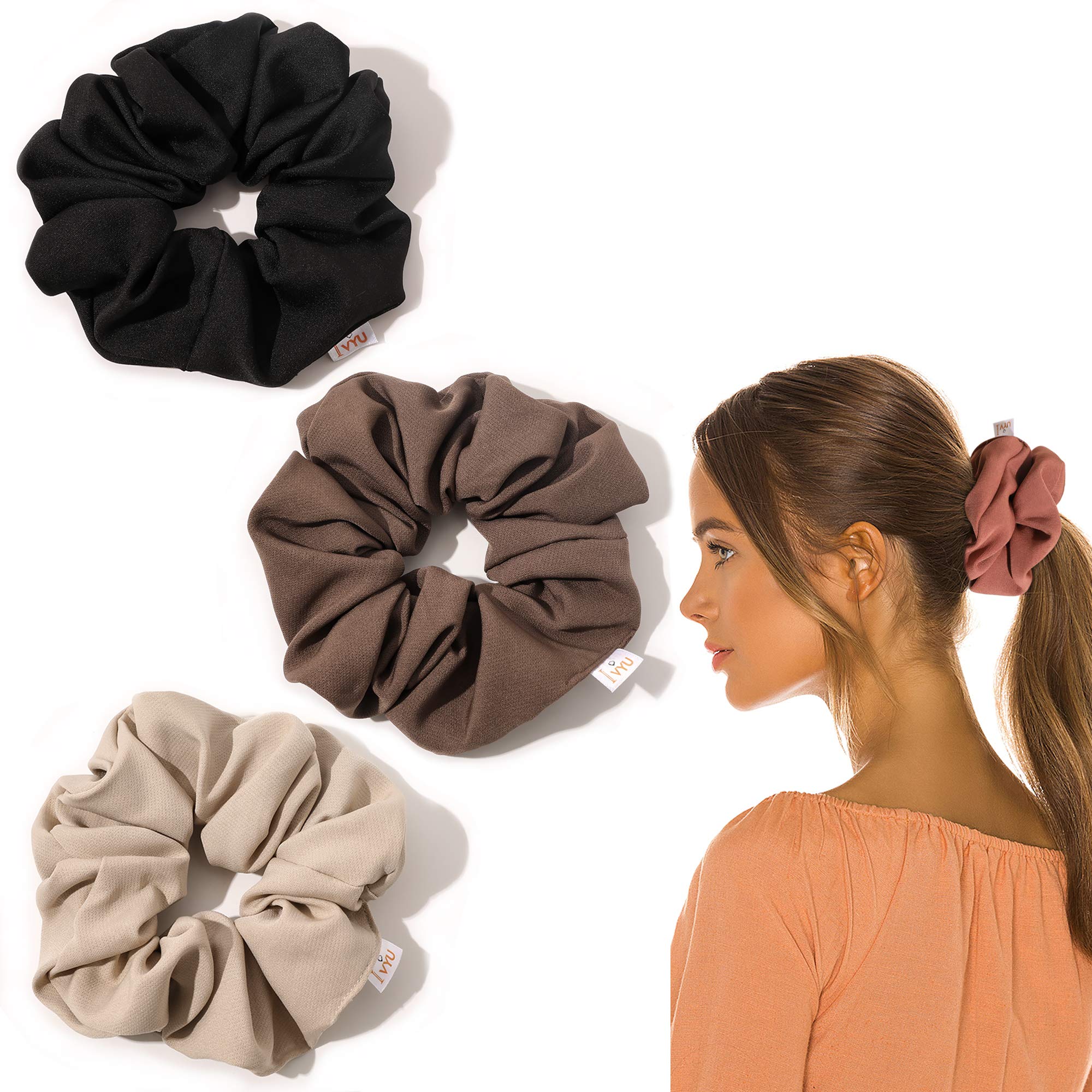 Ivyu scrunchie worn on wrist as accessory and practical on-the-go hold