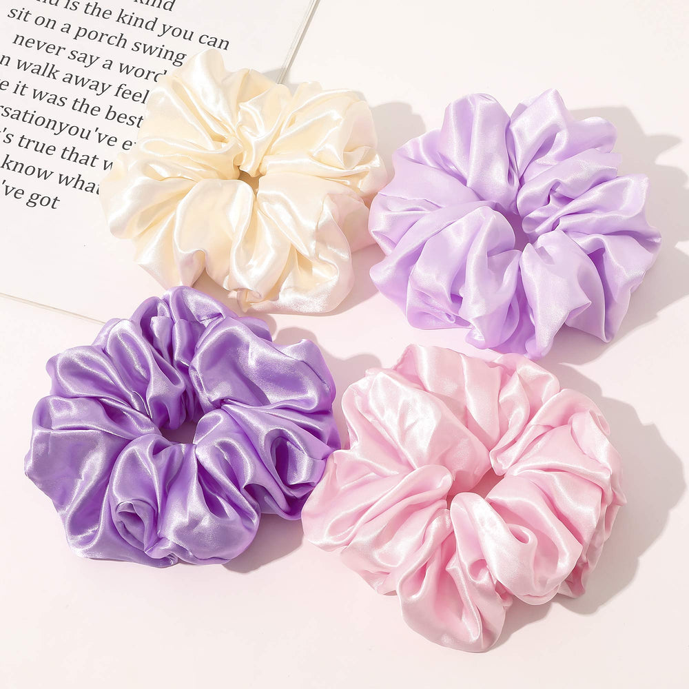Ivyu scrunchie beside ruler showing extra-large size for full hair coverage