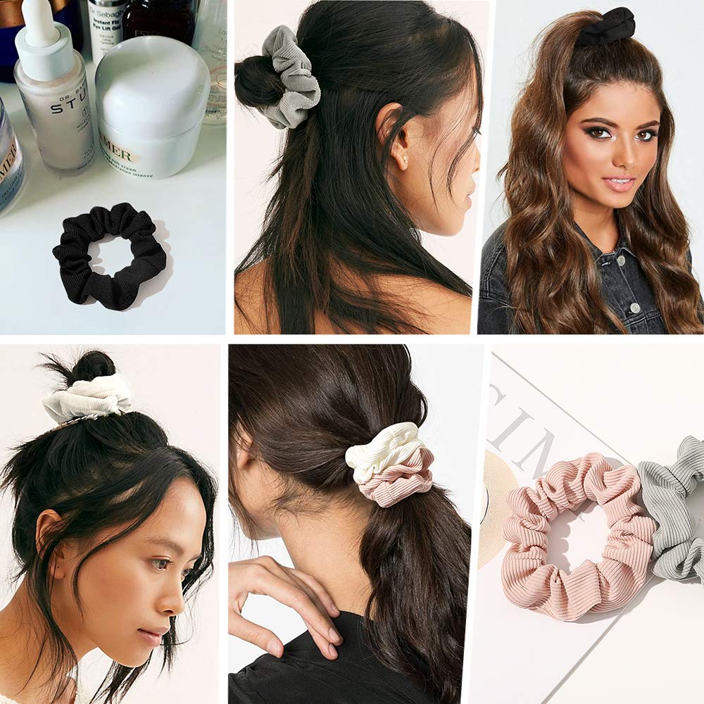 Ivyu scrunchies held in hand to show scale and gentle, hair-friendly grip
