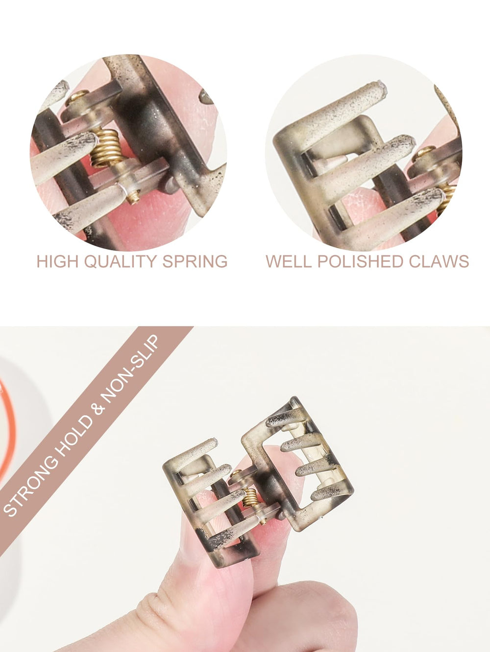 Ivyu clips in hand to show compact size and easy portability for on-the-go styling