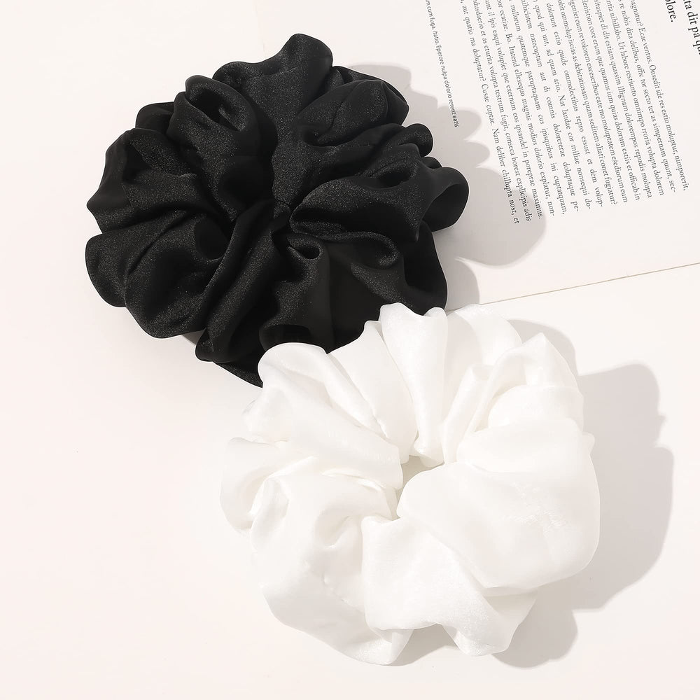 Ivyu scrunchie next to ruler showing extra-large size for bulky hair support