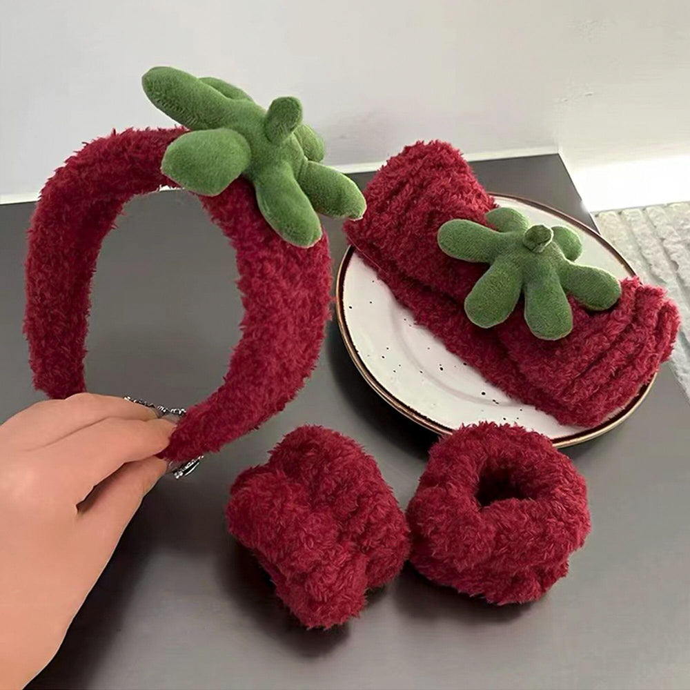 Ivyu strawberry headband front view shows cute design and secure hold