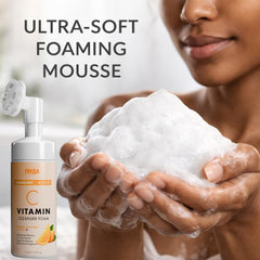 IYASA application on face showing silicone scrubber improving pore cleansing benefit