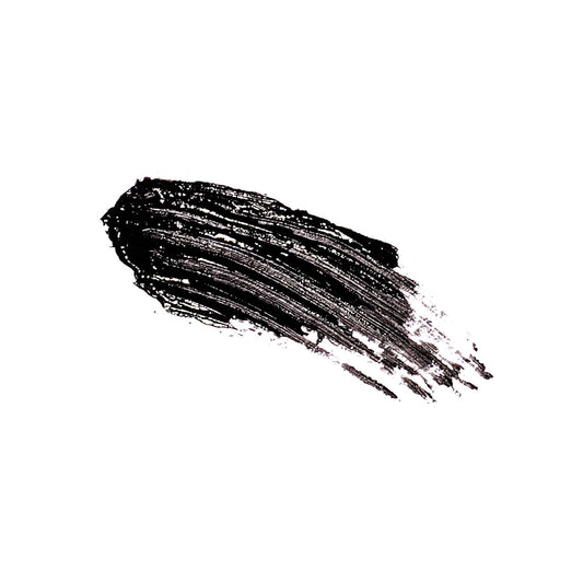 IZME New York mascara wand close-up with tapered hourglass shape for precise lengthening
