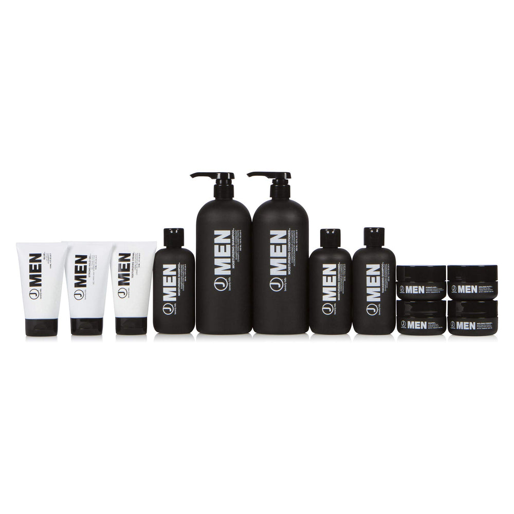 J Beverly Hills ingredients display with olives and castor seeds, nourishing shine benefit