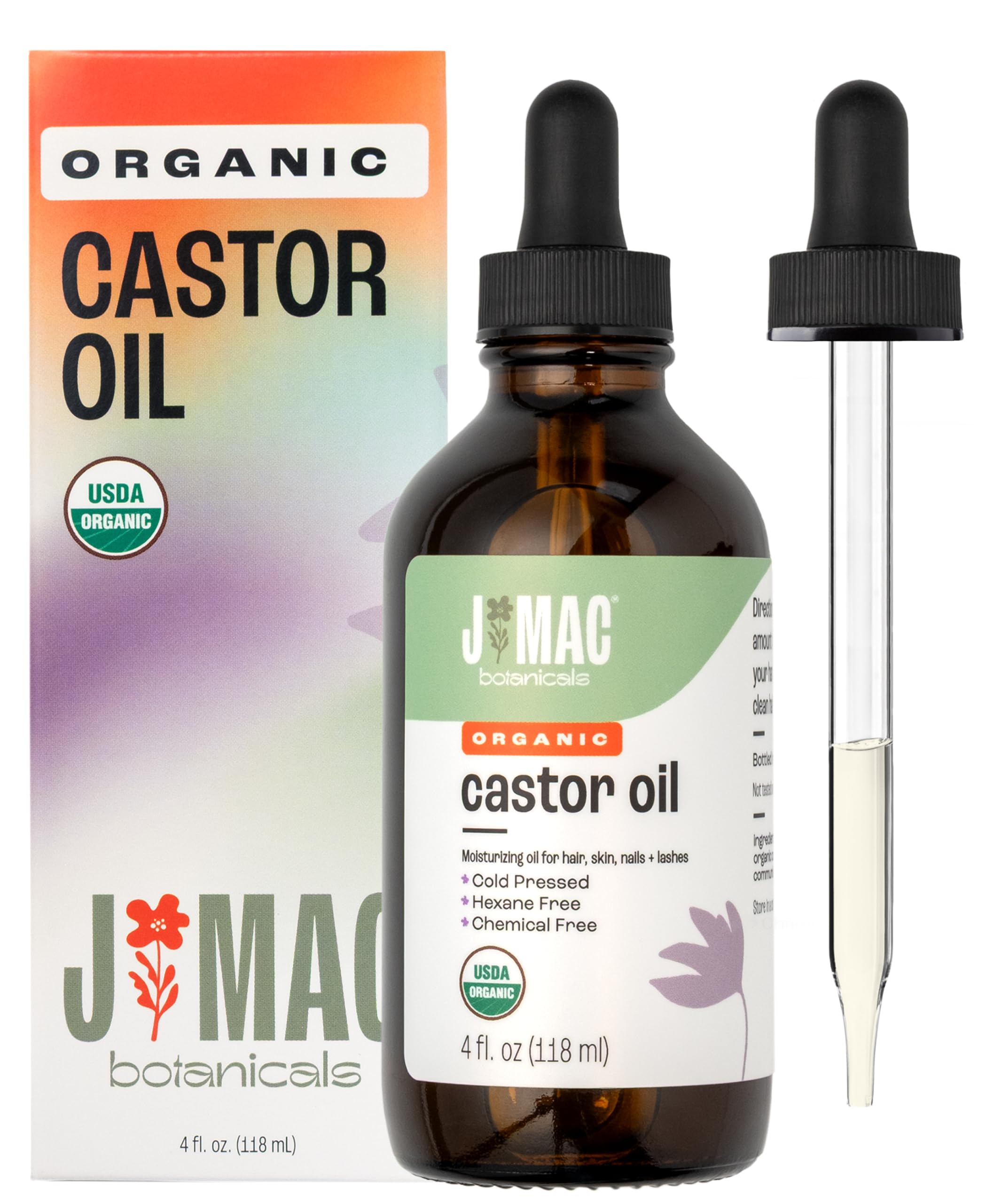 J MAC BOTANICALS amber glass bottle showing protective packaging benefit