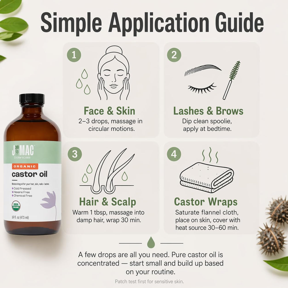 j mac botanicals applying oil to hair ends showing conditioning effect and split end care benefit