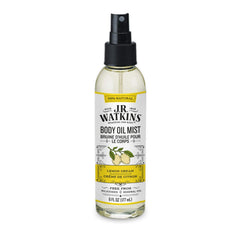 J.R. Watkins front packaging showing lemon cream body oil mist and benefits