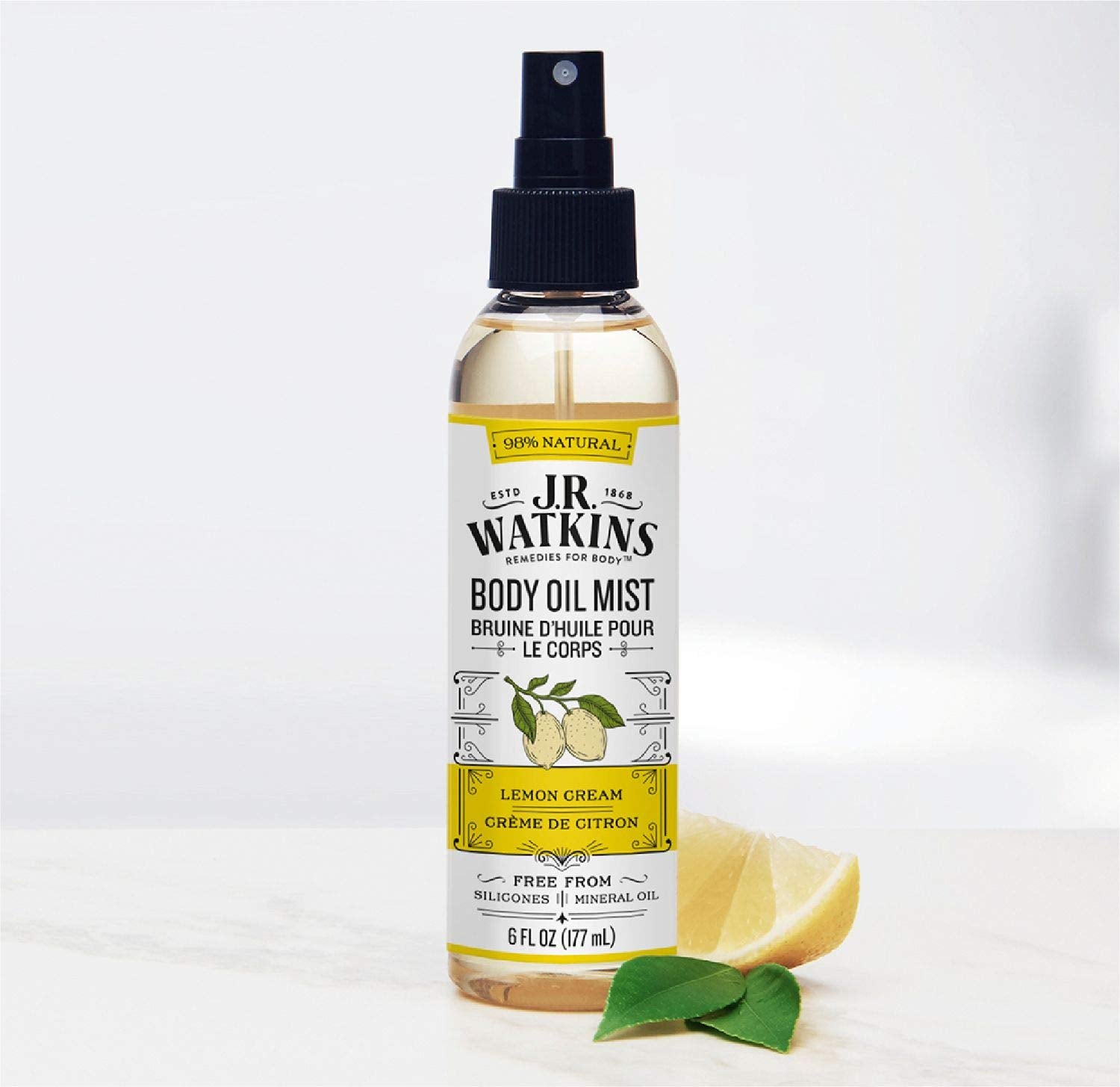 J.R. Watkins ingredients label close-up highlighting natural-sourced formula