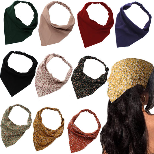 Jaciya front view of floral bandana showing pattern and fit benefit