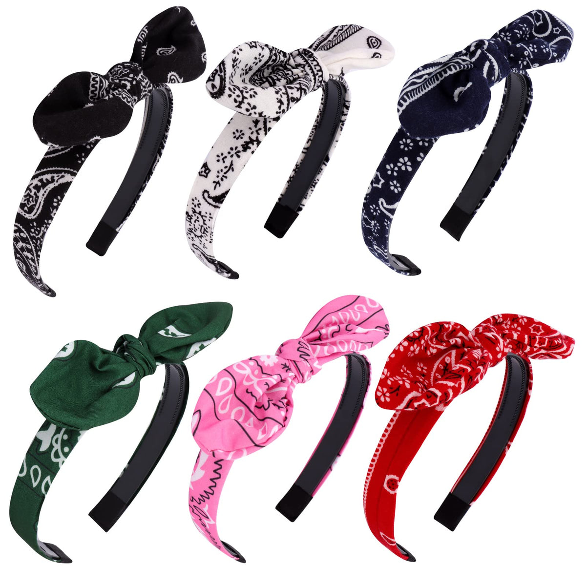 Jaciya headband front view showing bow and band, adds playful polish