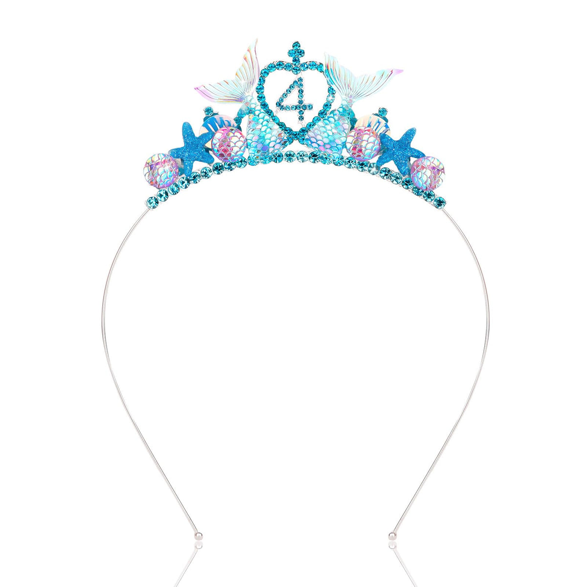 Jaciya front view headband showcasing mermaid tail and sparkle for party-ready looks