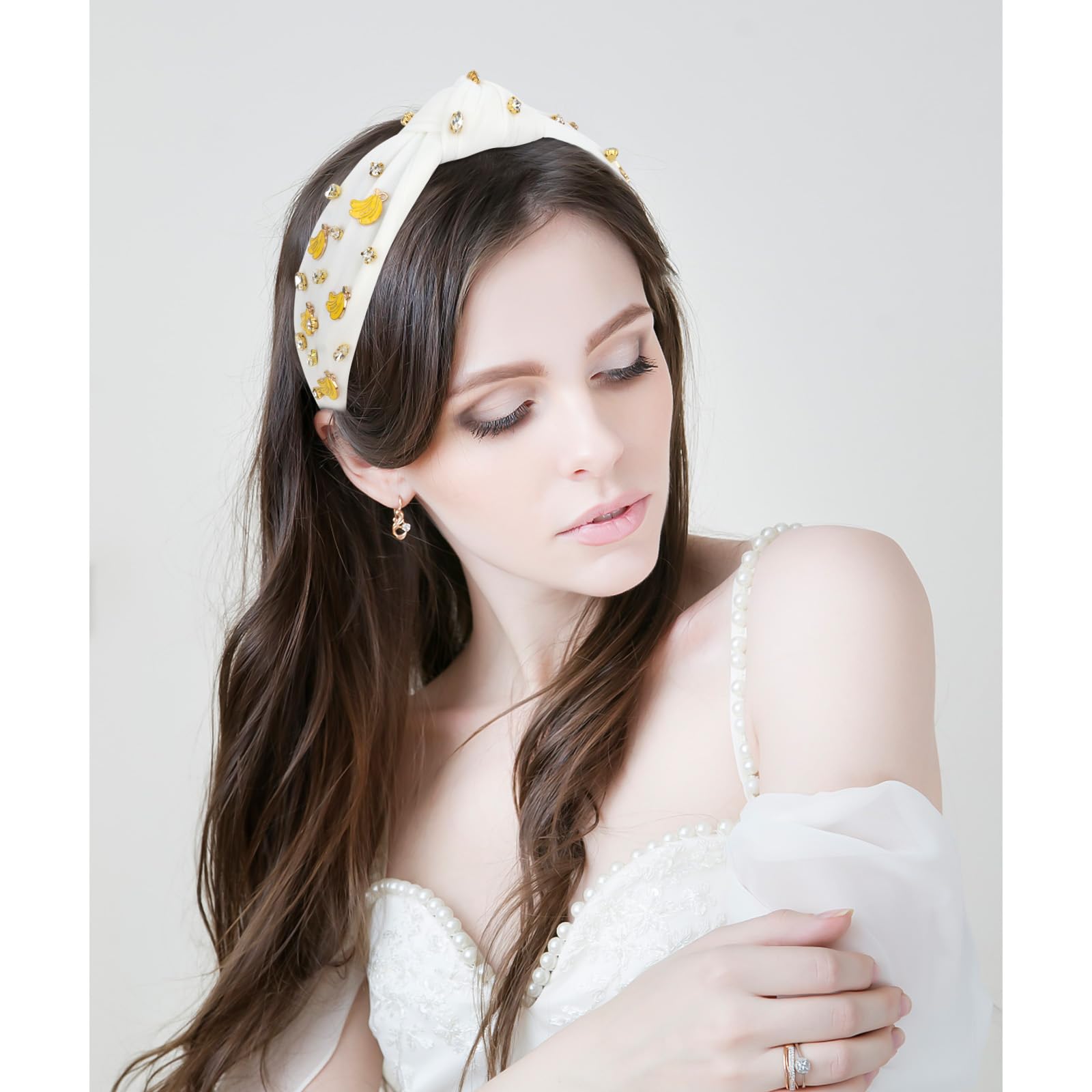 Jaciya headband styled at wedding enhancing party-ready looks
