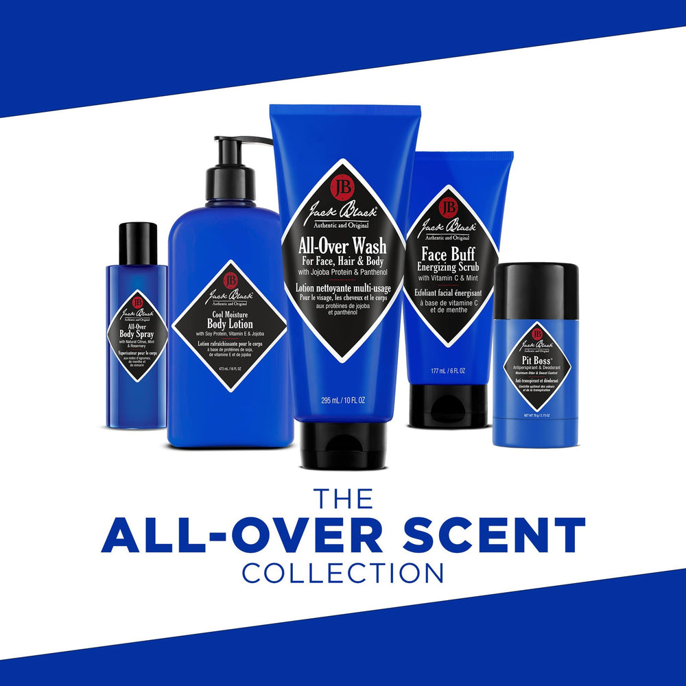 Jack Black applied after workout in outdoor setting showing cooling relief and refreshed skin