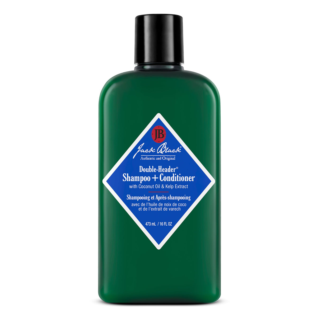 Jack Black front bottle shot showing label and 16 oz size benefit