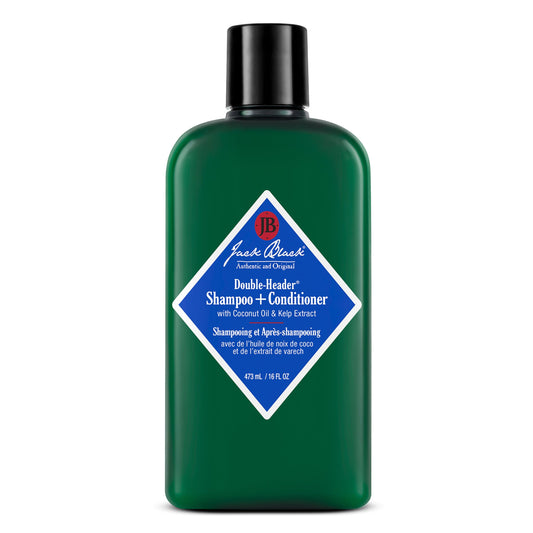 Jack Black front bottle shot showing label and 16 oz size benefit