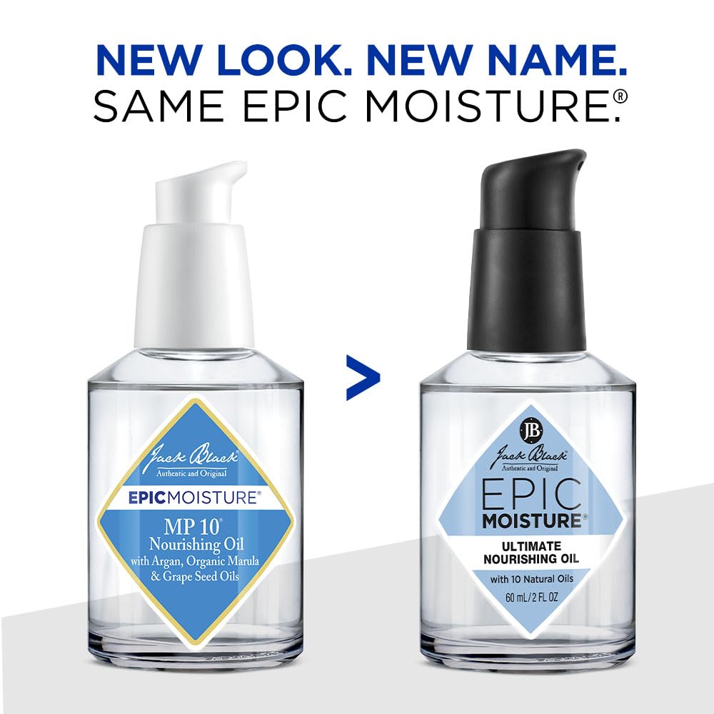 Jack Black smoothed on hair ends showing reduced frizz and added shine
