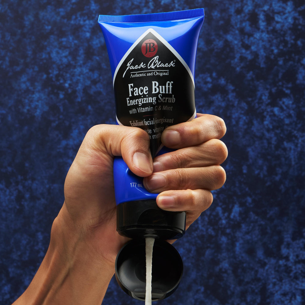 Jack Black close-up of scrub texture highlighting bamboo particles for gentle exfoliation