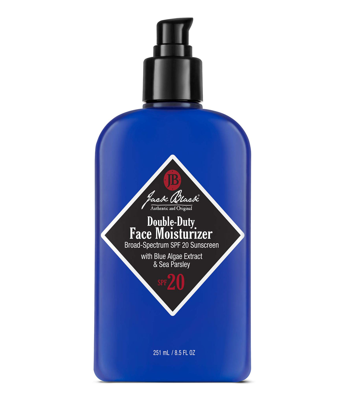 jack black front packaging showing moisturizer and SPF protection