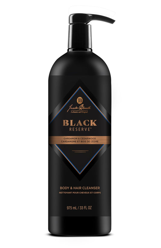 Jack Black front packaging shows bottle and cardamom-cedarwood scent benefit