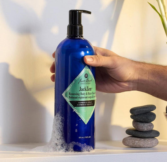 Jack Black pump dispenser closeup to show convenient one‑hand use benefit