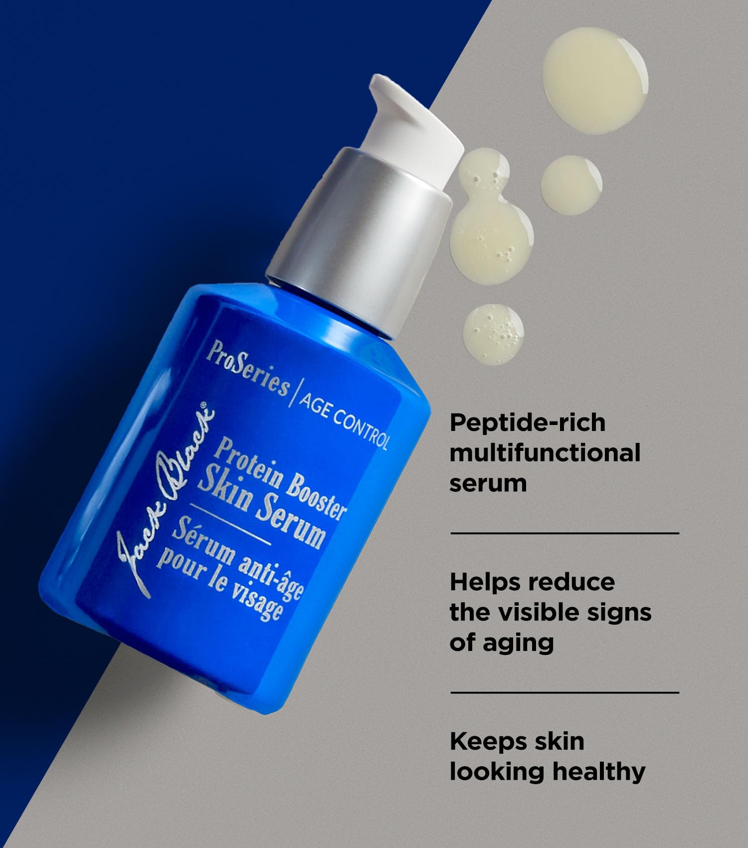 Jack Black Protein Booster Skin Serum bottle close-up with visible label