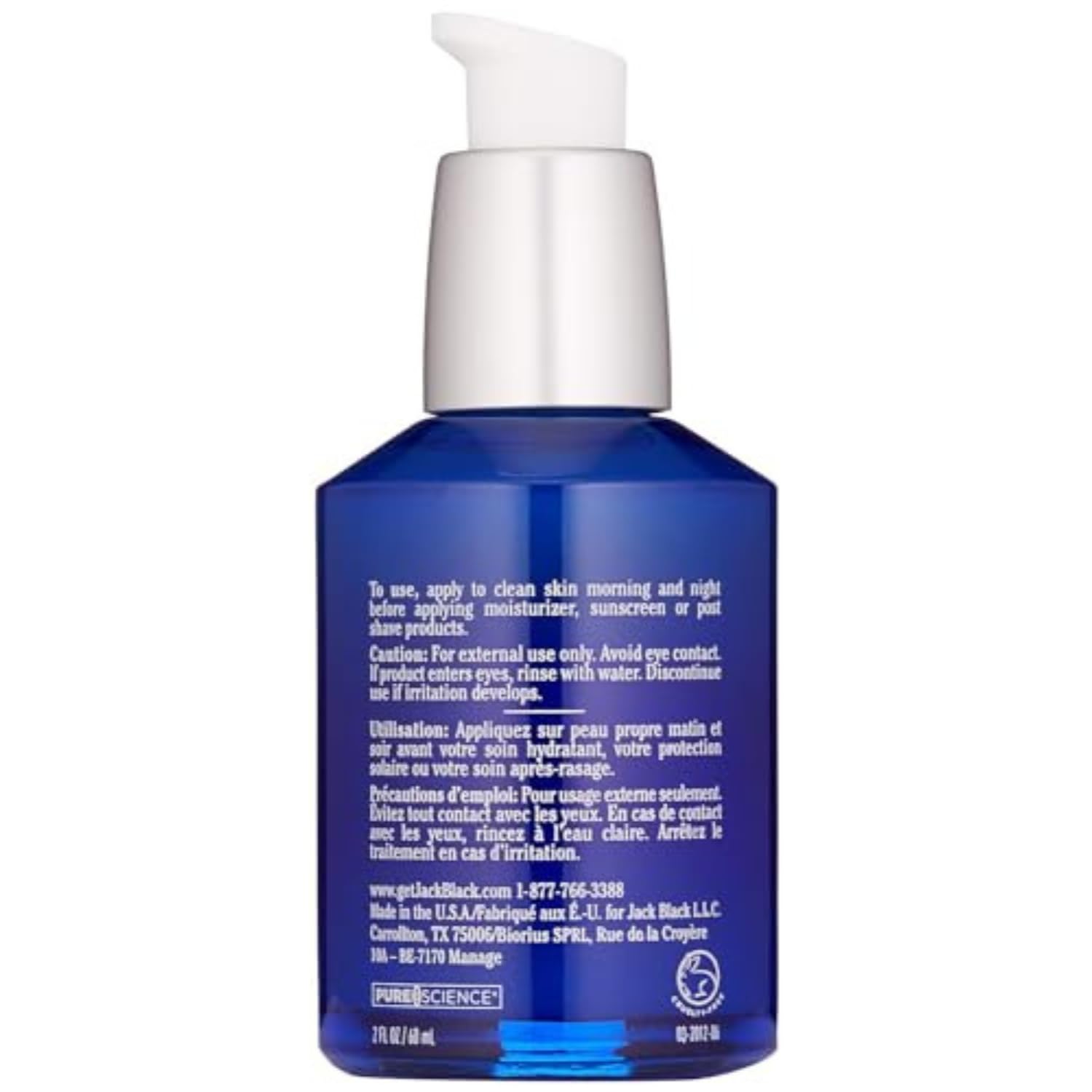 Jack Black pump dispensing silky serum texture for quick absorption benefit