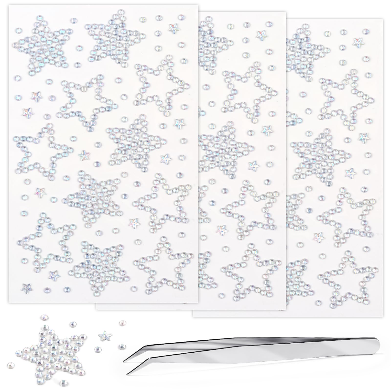Jacnkb front sheet display showing star and heart gems for easy selection and sparkle