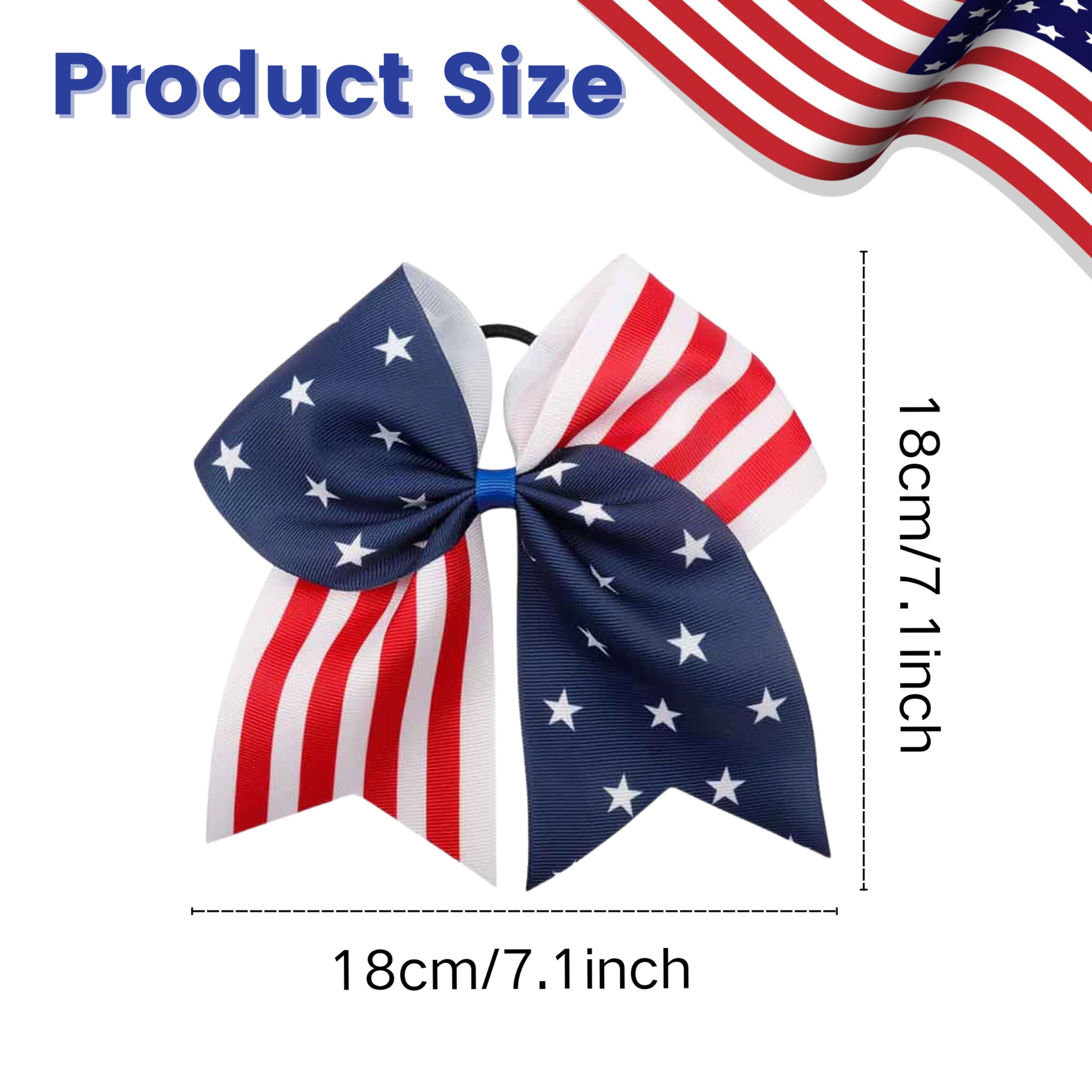 Jacnkb single-piece packaged patriotic hair tie ready for gifting