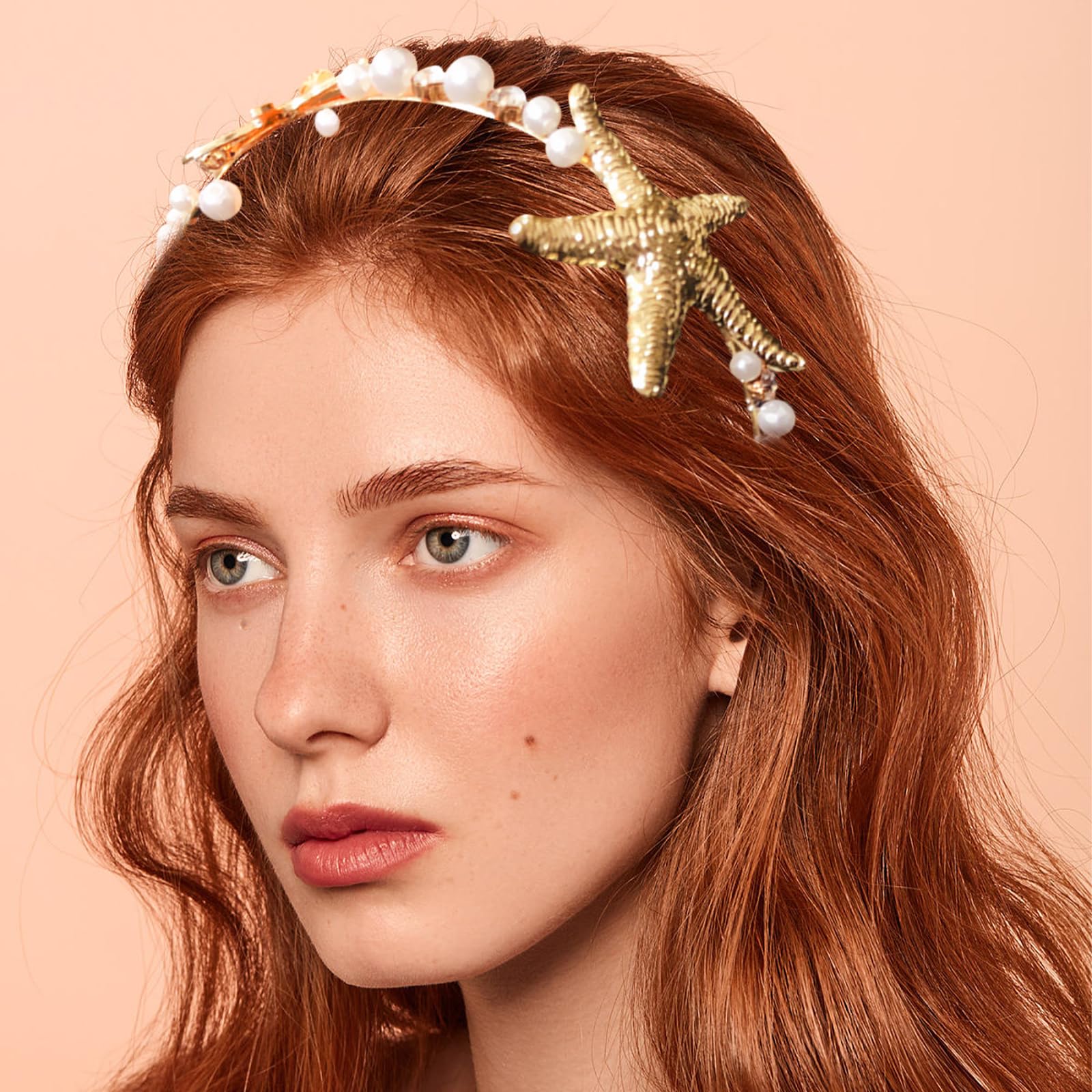 Jaczora headband in beach bridal scene adding coastal elegance