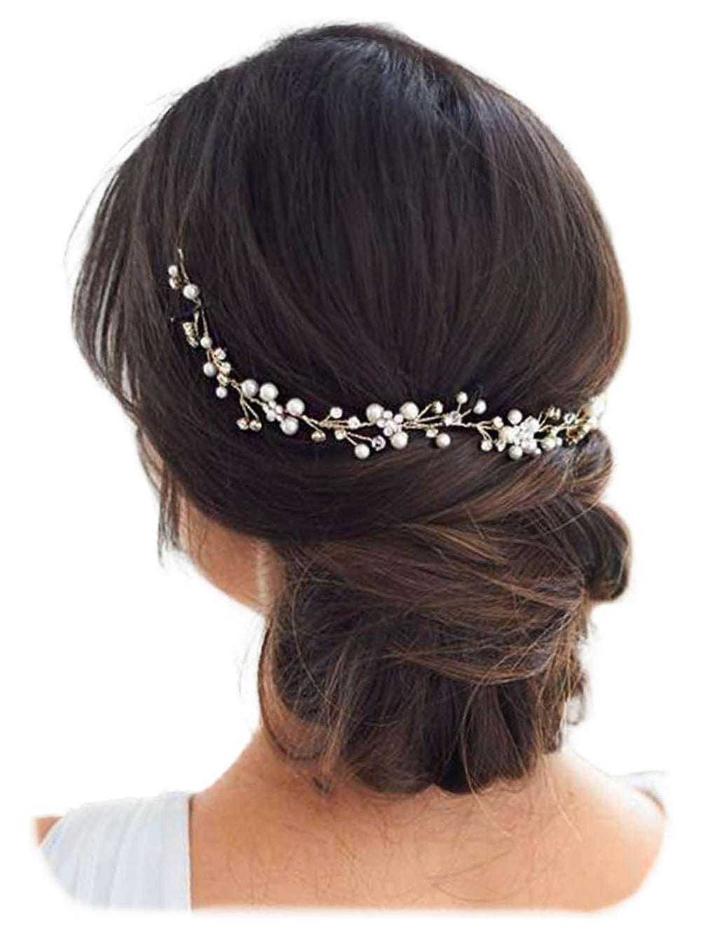 JAKAWIN front view showing silver hair vine and packaging, elegant accessory benefit