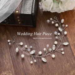 JAKAWIN hair piece in a half-up hairstyle adding soft pearl highlights