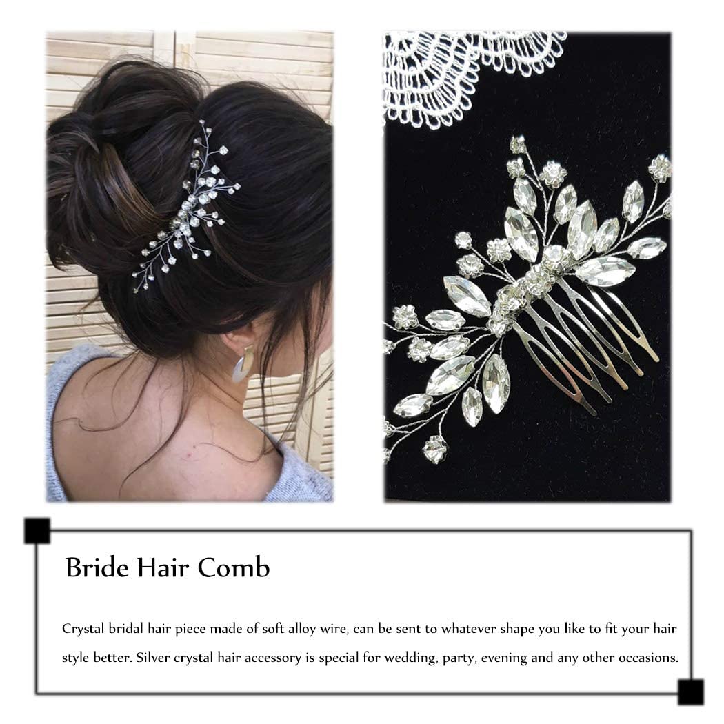 JAKAWIN hair comb placed in bridal updo demonstrating secure placement and polished finish