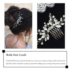 JAKAWIN hair comb placed in bridal updo demonstrating secure placement and polished finish