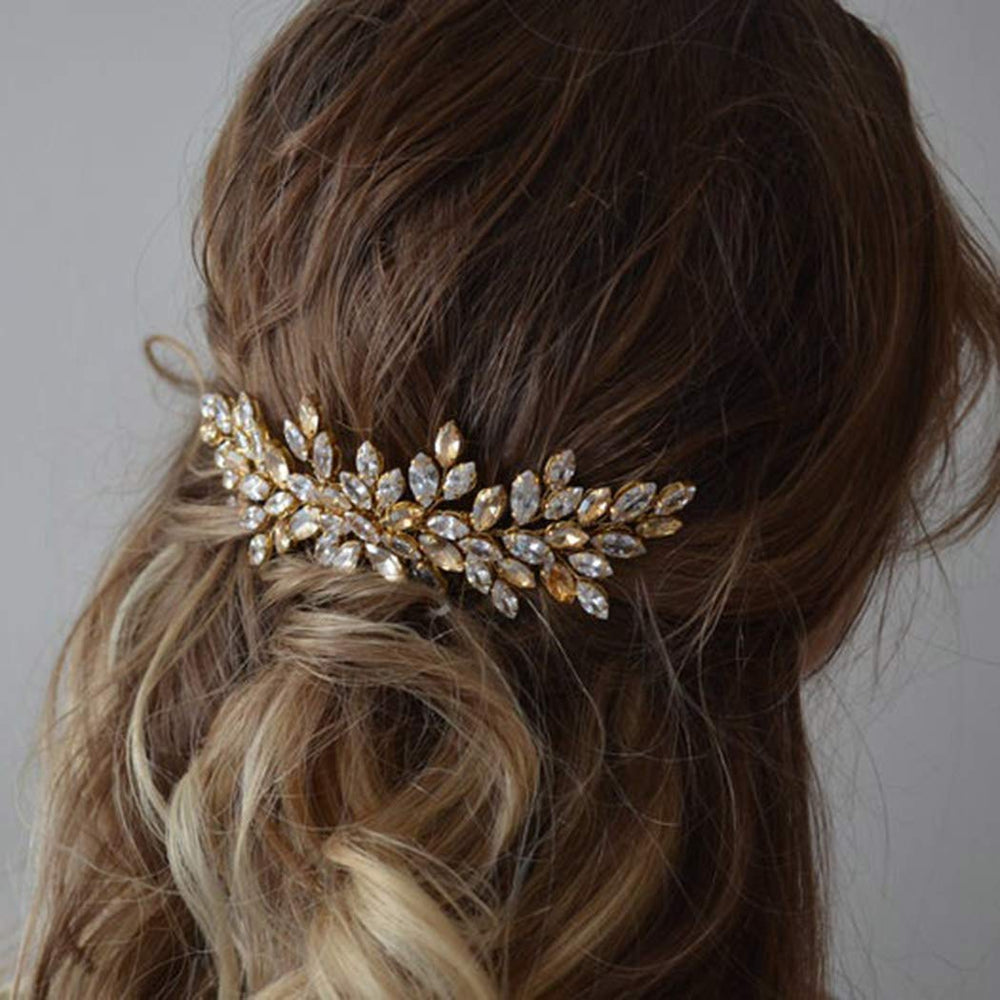 JAKAWIN worn by bride in side profile demonstrating elegant hair accent