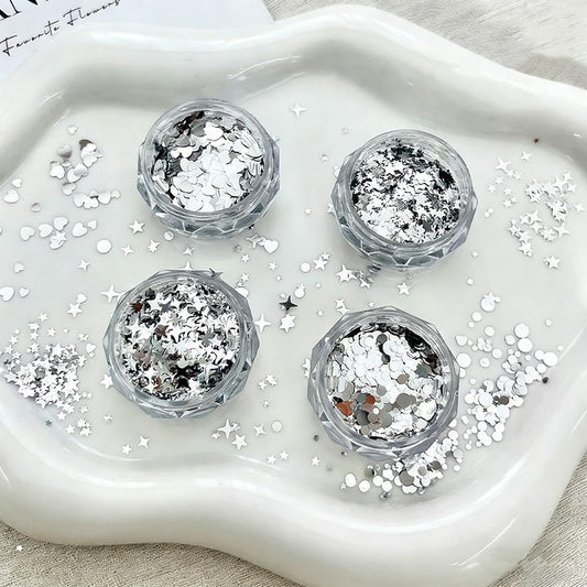 Jaliya close-up of mixed sequins texture highlighting sparkle and durable PET finish