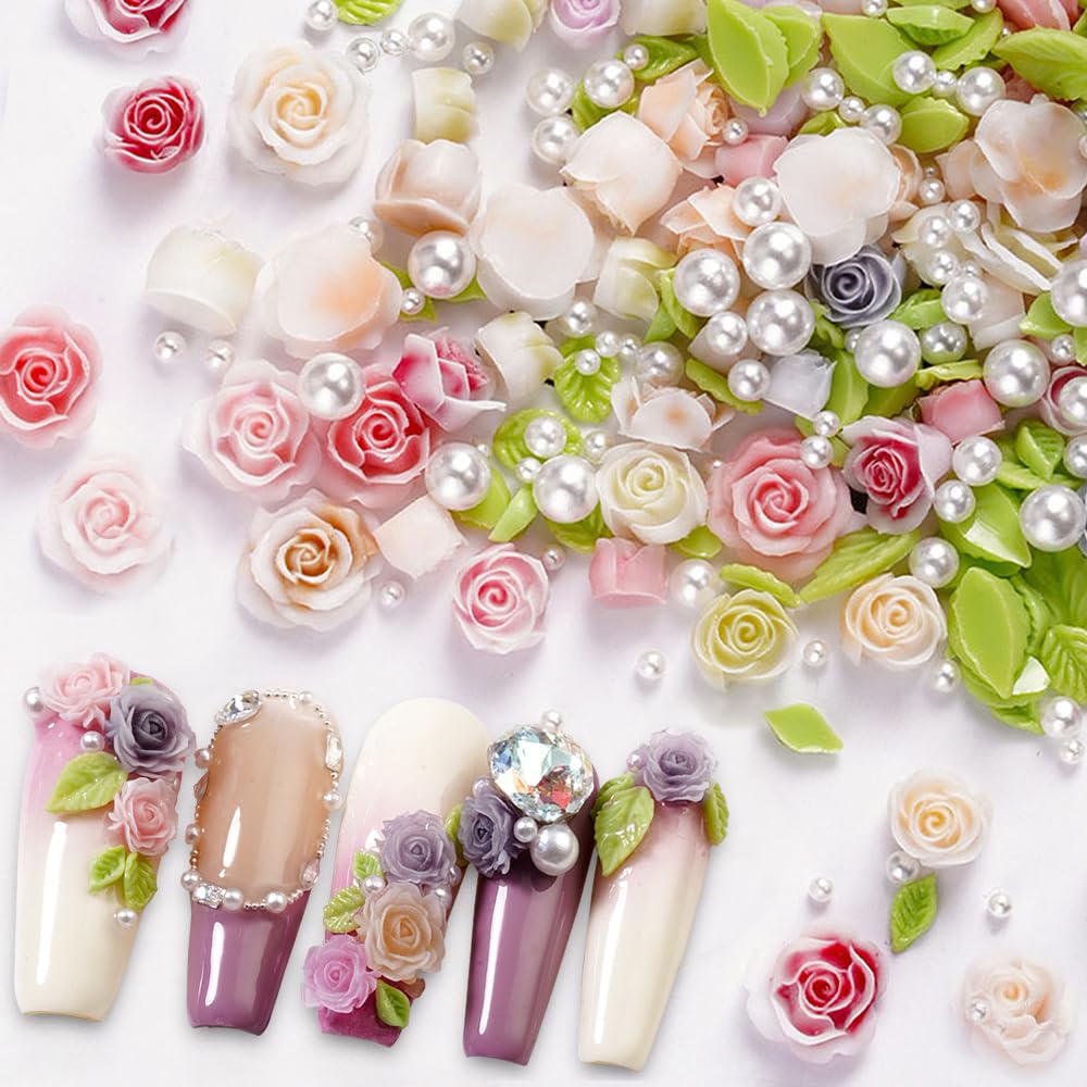 Jaliya front packaging showing 100pcs colorful nail charms for versatile designs