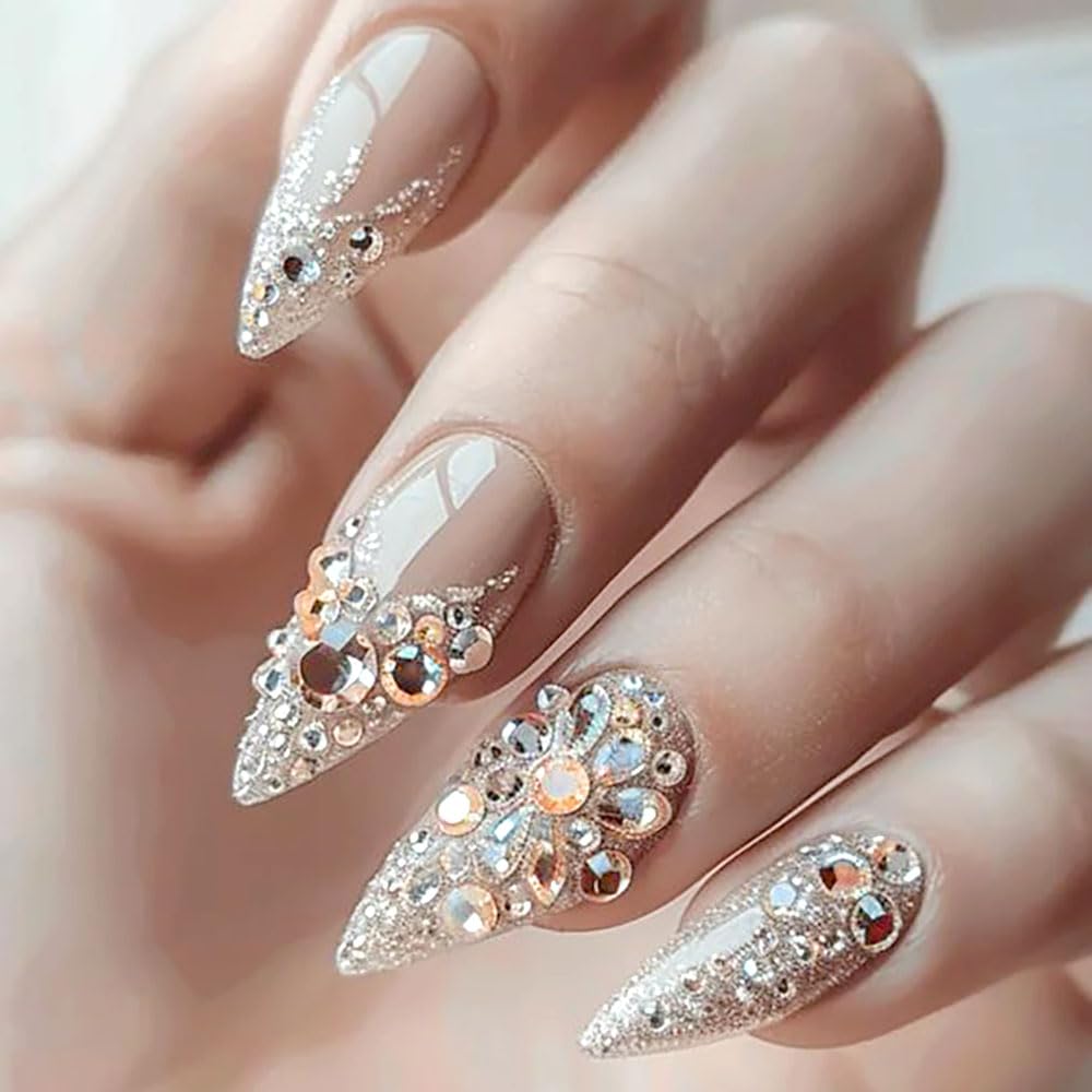 Jaliya mixed colored rhinestones spread highlighting color variety