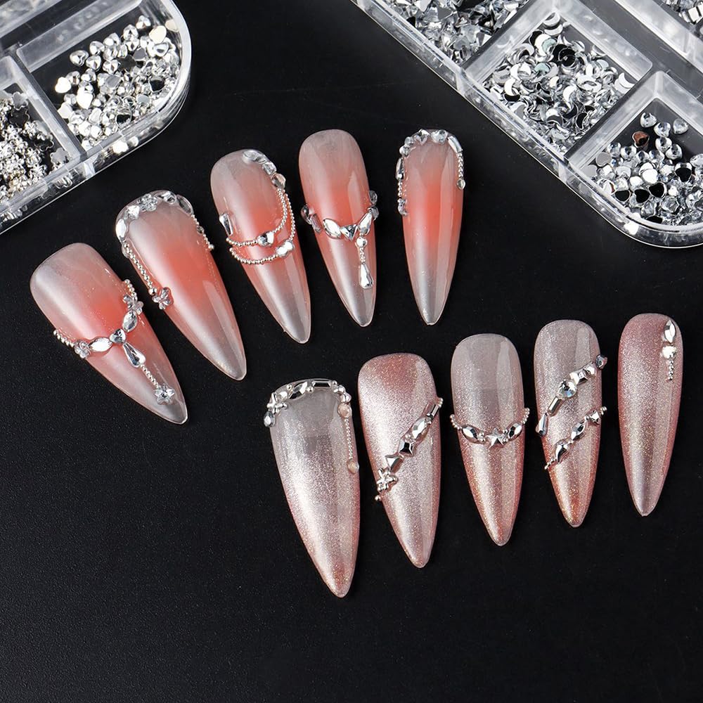 Jaliya size comparison of 1.5mm to 3mm rhinestones illustrating scale for detailed design