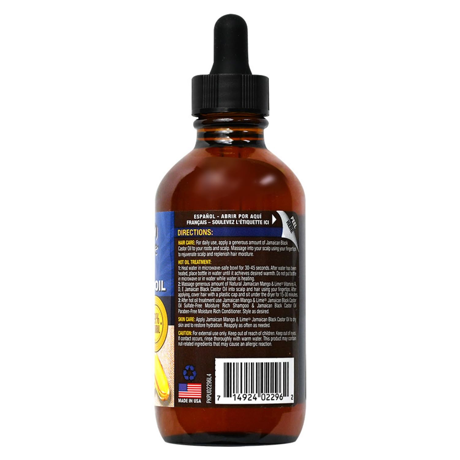 Jamaican Mango & Lime oil applied to scalp demonstrating moisturizing benefit