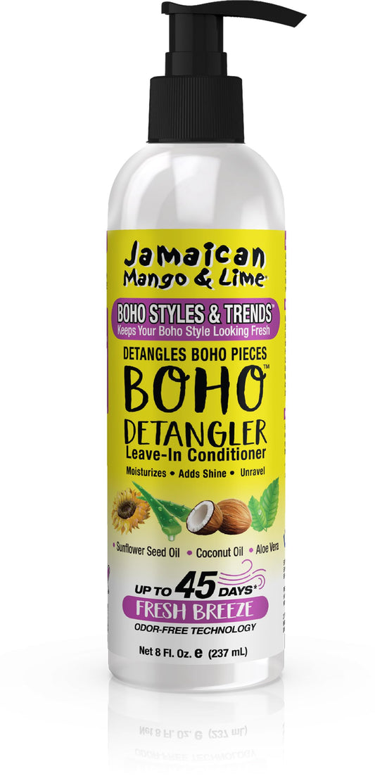 Jamaican Mango & Lime bottle front view showing spray and easy braid removal benefit