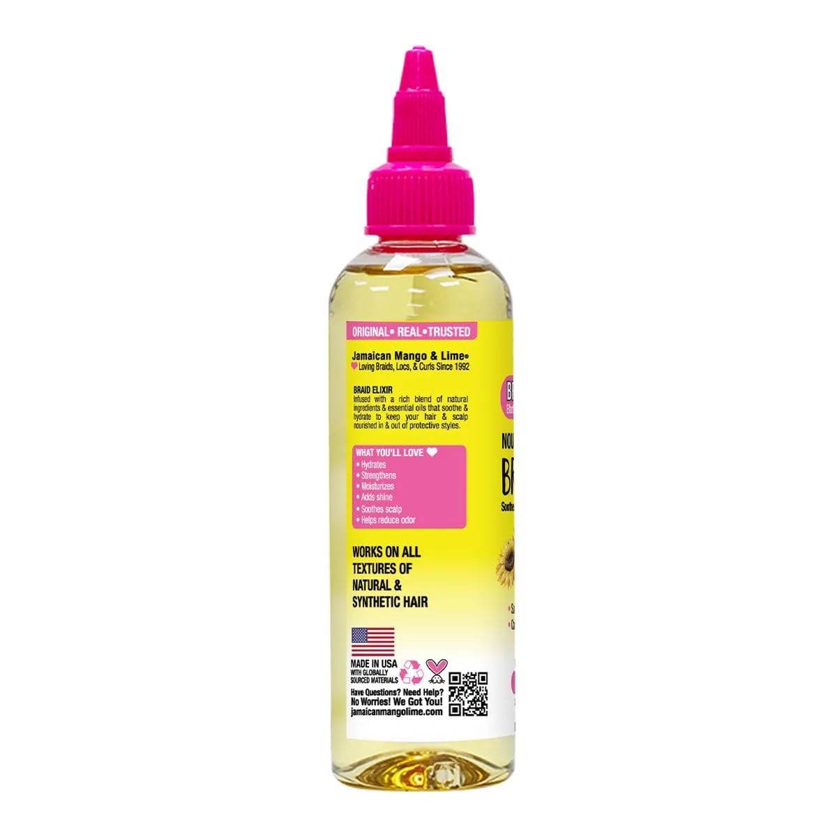 Jamaican Mango & Lime applied to braids demonstrating scalp relief and added shine