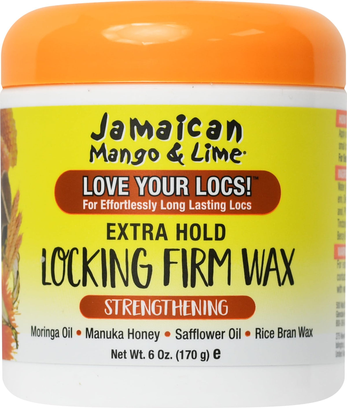 Jamaican Mango & Lime front jar showing label and firm wax hold benefit