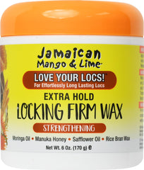 Jamaican Mango & Lime front jar showing label and firm wax hold benefit