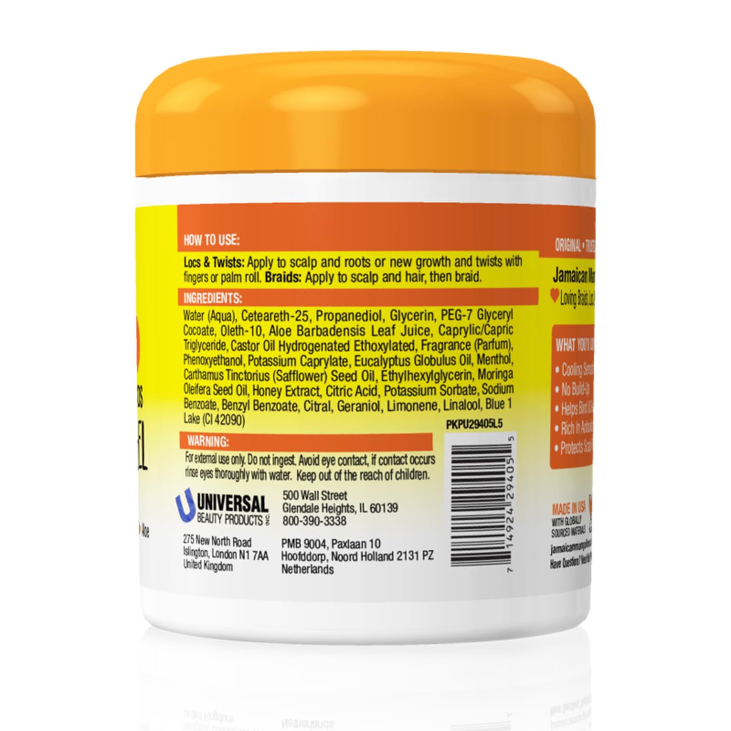 Jamaican Mango & Lime applied to braids in use showing hold and scalp relief for neat styles