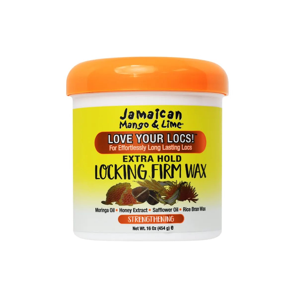 Jamaican Mango & Lime front jar showing label and firm wax benefit