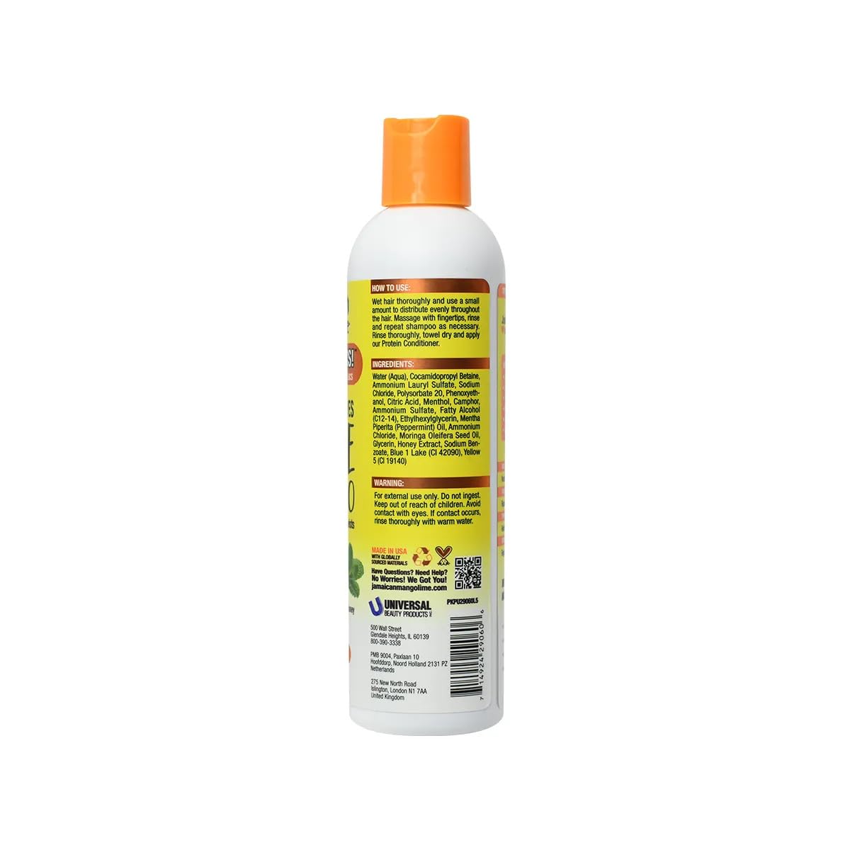 Jamaican Mango & Lime closeup of moringa and peppermint ingredients highlighting nourishing benefits