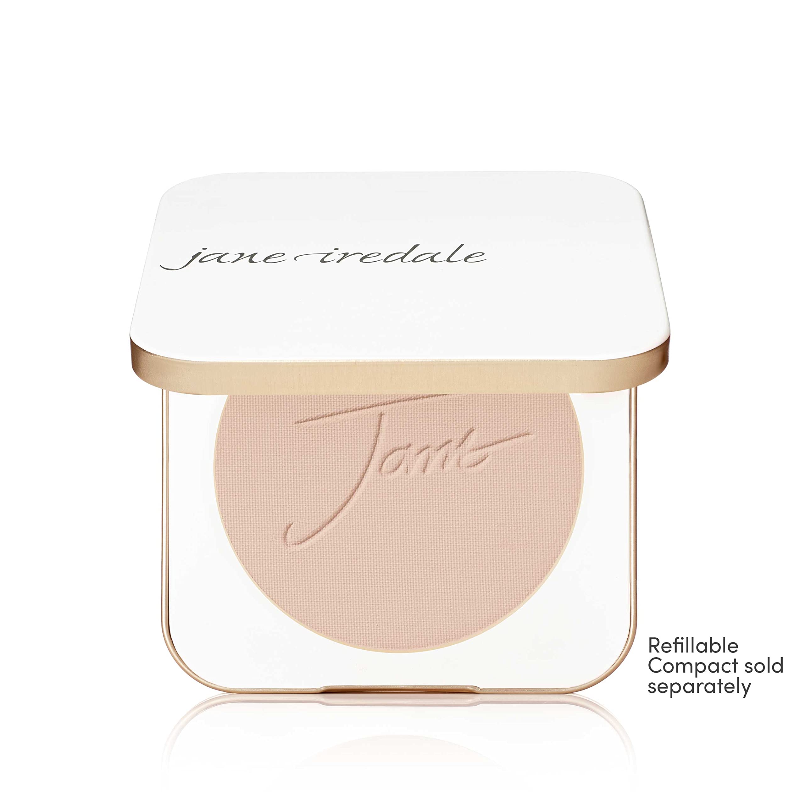 jane iredale powder on brush demonstrating buildable coverage benefit
