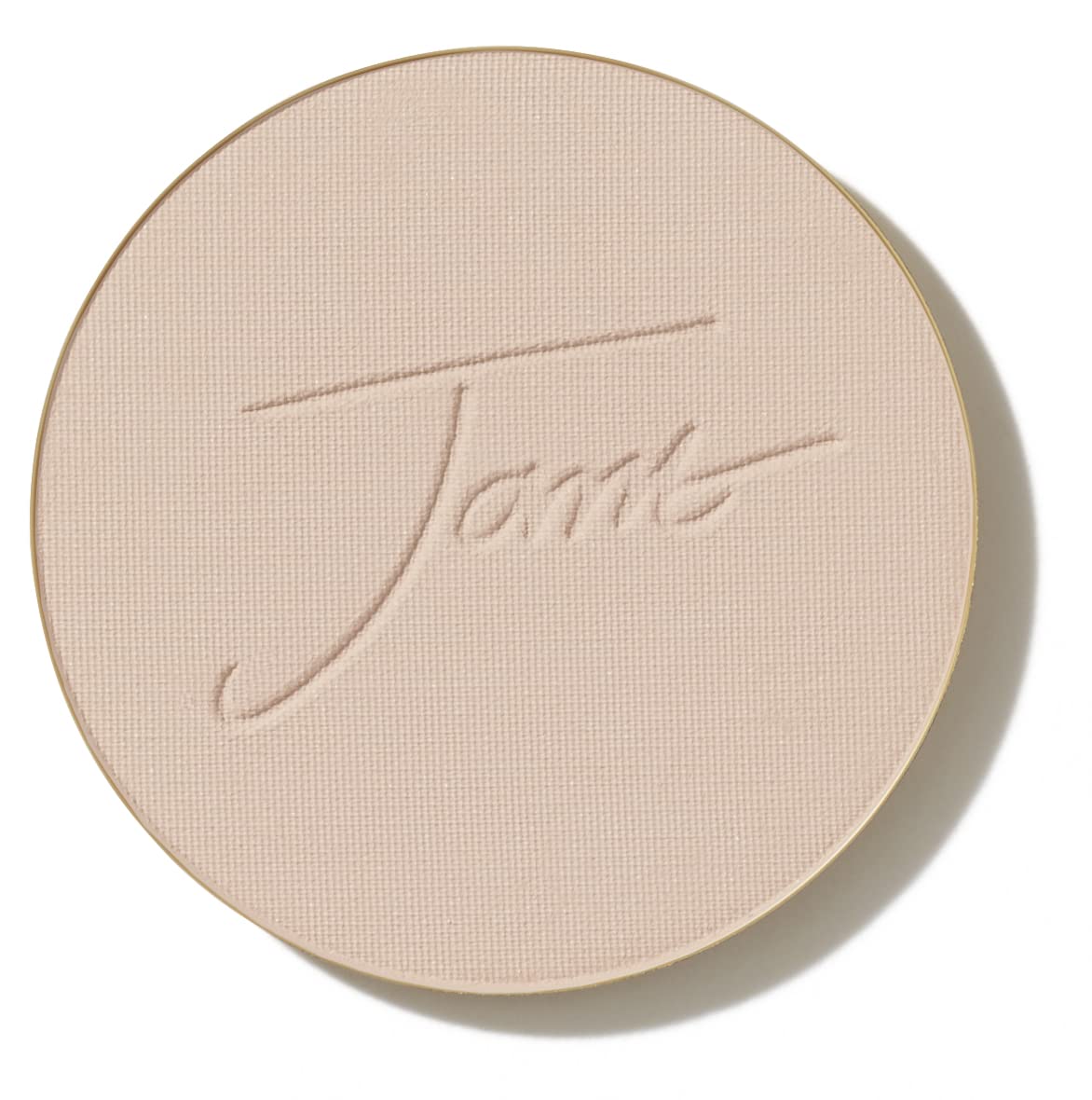 jane iredale front view of satin pressed foundation showing compact refill benefit
